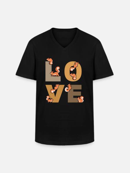 Squirrel LOVE Squirrel Nice Squirrel - Men's V-Neck T-Shirt - black