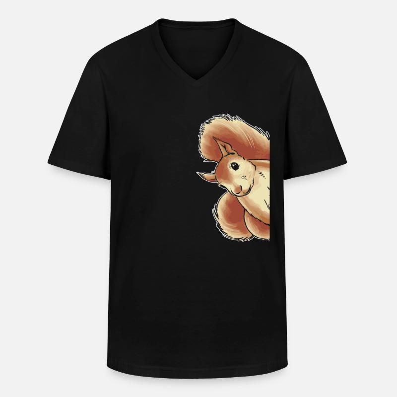 Funny squirrel, squirrel, squirrel - Men's V-Neck T-Shirt - black