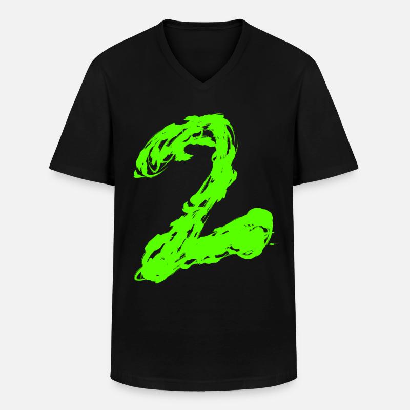 2 - Männer-T-Shirt mit V-Ausschnitt - Schwarz