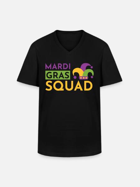 Mardi Gras Squad - Men's V-Neck T-Shirt - black