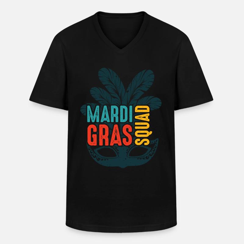 Mardi Gras Squad - Männer-T-Shirt mit V-Ausschnitt - Schwarz