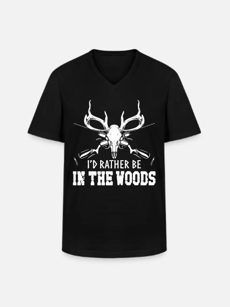 Buck Deer Hunting Hunter I'd - Men's V-Neck T-Shirt - black