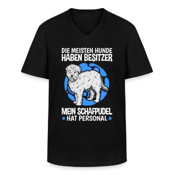 Schafpudel hat Personal zotthaariger Hütepudel - Männer-T-Shirt mit V-Ausschnitt - Schwarz - Vorne - AI Model Male 178 dark (178cm)