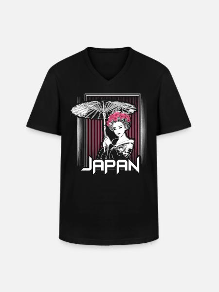 Japan Sakura Japanese - Men's V-Neck T-Shirt - black