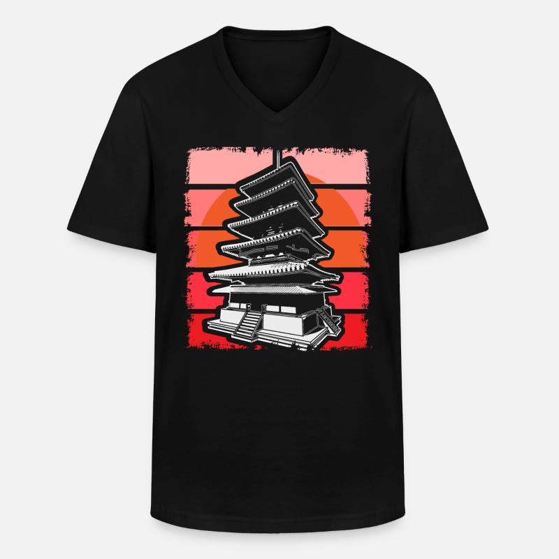 Japan Samurai Fahne Geschenkidee - Männer-T-Shirt mit V-Ausschnitt - Schwarz