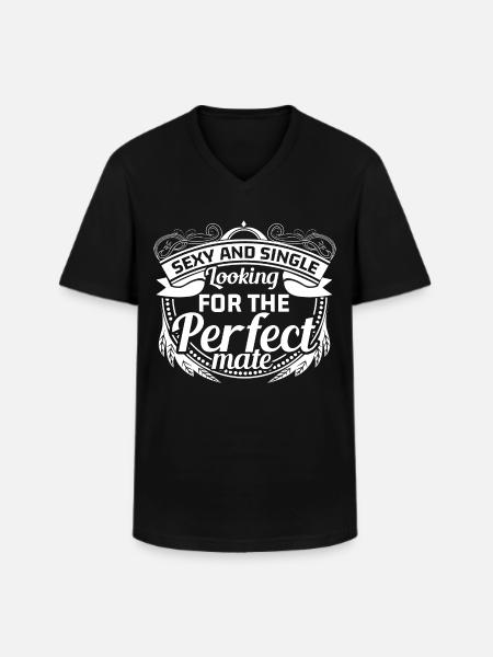 Single Solo Party - Männer-T-Shirt mit V-Ausschnitt - Schwarz