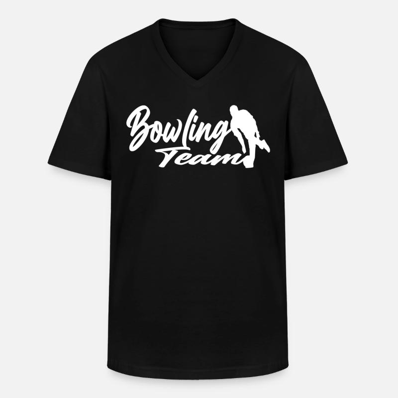 Kegeln - Männer-T-Shirt mit V-Ausschnitt - Schwarz