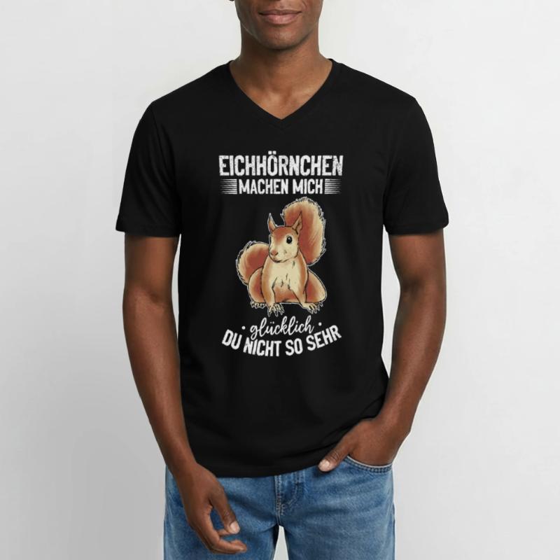 Eichhörnchen machen mich glücklich - Eichhörnchen Männer-T-Shirt mit V-Ausschnitt