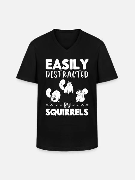 Slightly distracted by squirrel squirrels - Men's V-Neck T-Shirt - black