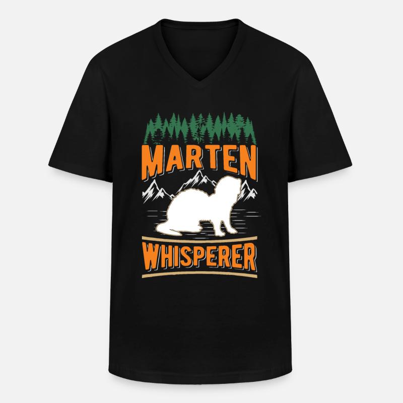 Marder Flüsterer Baummarder - Männer-T-Shirt mit V-Ausschnitt - Schwarz