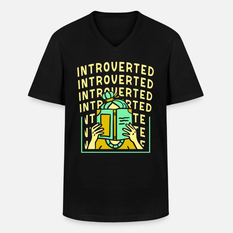 Introverted Introverted Sarcasm Shy - Men's V-Neck T-Shirt - black
