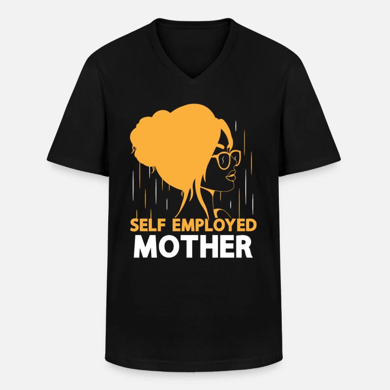 Selbstständige Mutter Freelancer Selbstständig - Männer-T-Shirt mit V-Ausschnitt - Schwarz