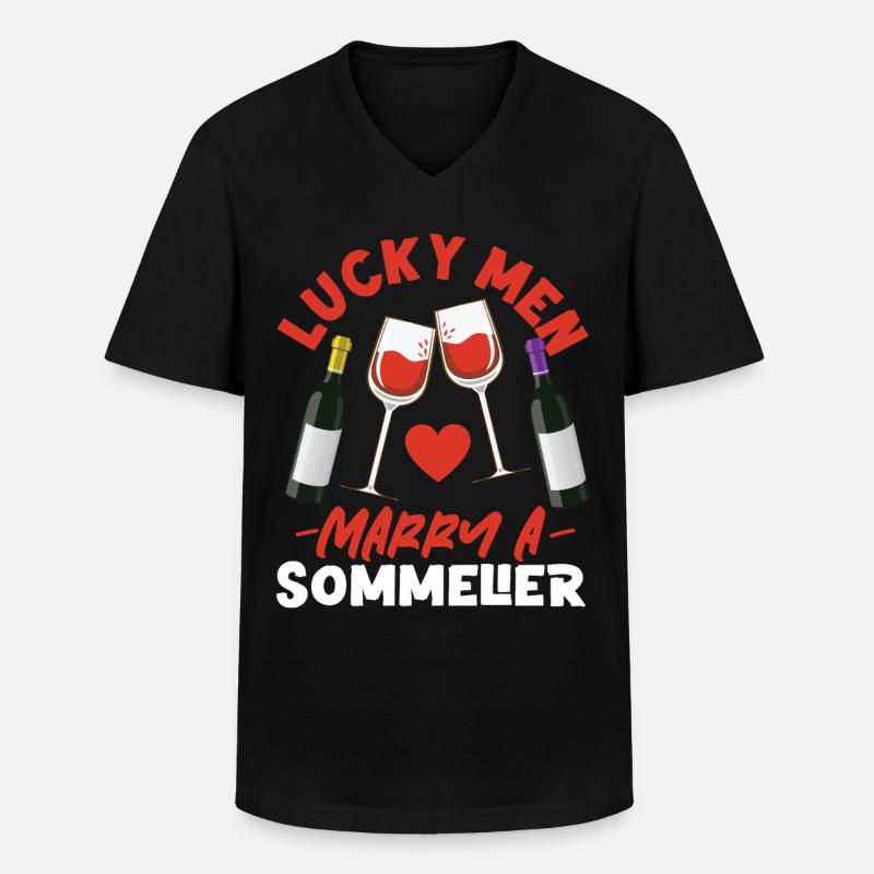 Sommelier Wine Drinking Tasting - Männer-T-Shirt mit V-Ausschnitt - Schwarz
