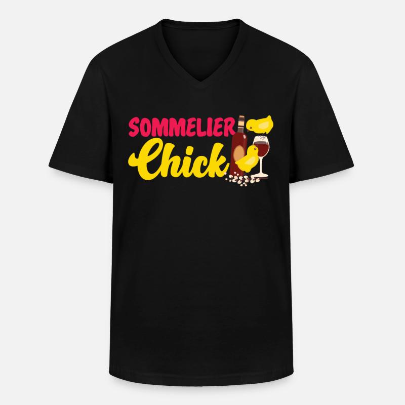 Sommelier Wine Drinking Tasting - Männer-T-Shirt mit V-Ausschnitt - Schwarz