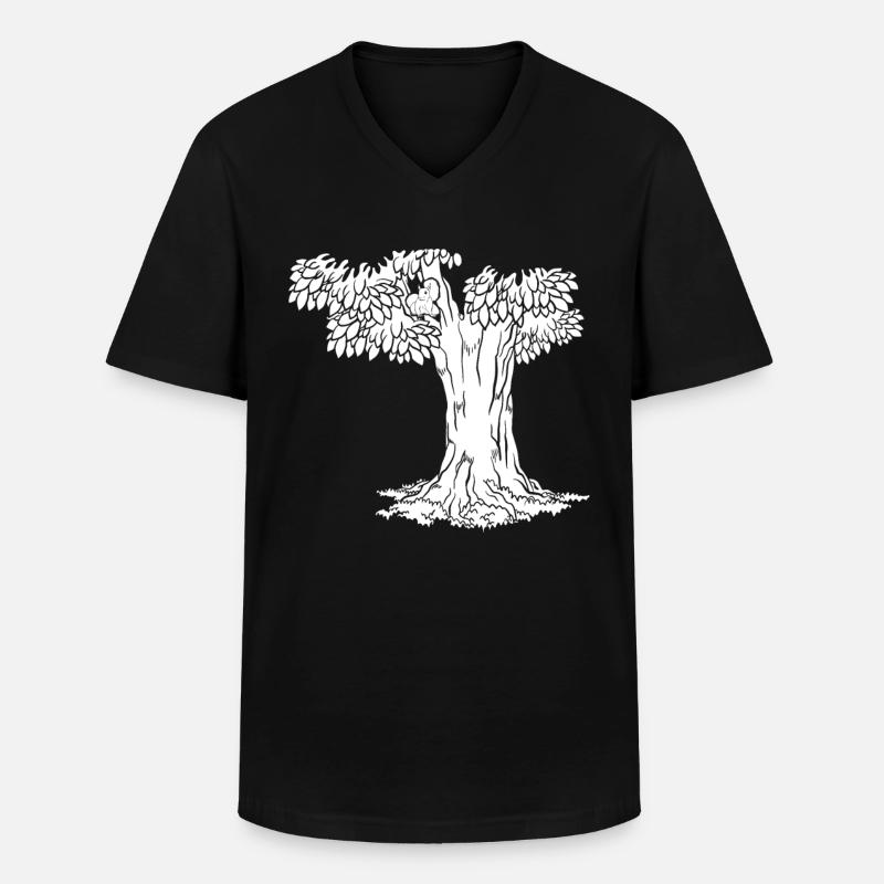 Eichhörnchenbaum-Liebhaber Lustiges Eichhörnchen - Männer-T-Shirt mit V-Ausschnitt - Schwarz