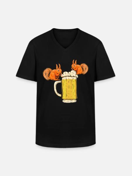 Squirrel, funny squirrel, squirrel - Men's V-Neck T-Shirt - black