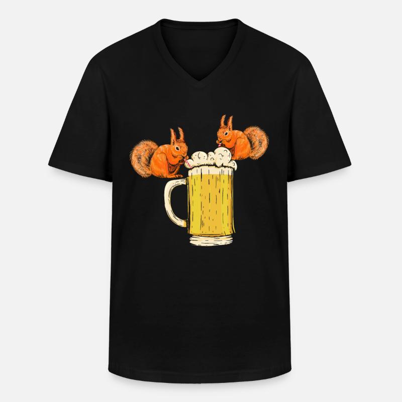 Eichhörnchen, lustiges Eichhörnchen, Eichhörnchen - Männer-T-Shirt mit V-Ausschnitt - Schwarz