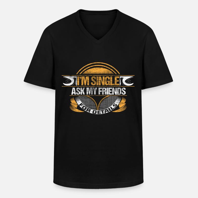 Single Beziehung - Männer-T-Shirt mit V-Ausschnitt - Schwarz