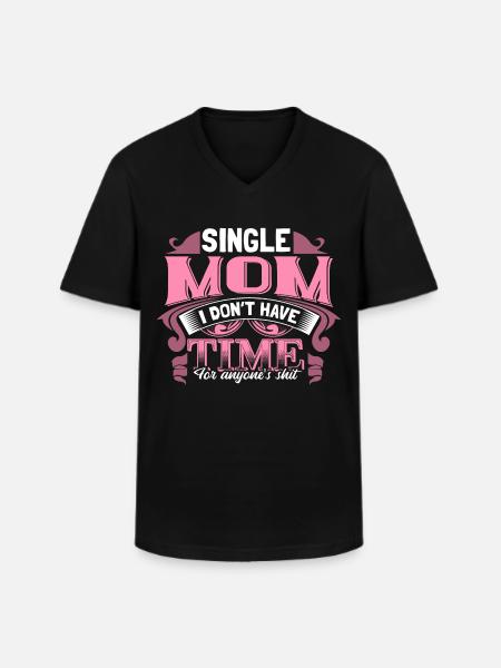Maman célibataire Maman Enceinte - T-shirt col V Homme - noir