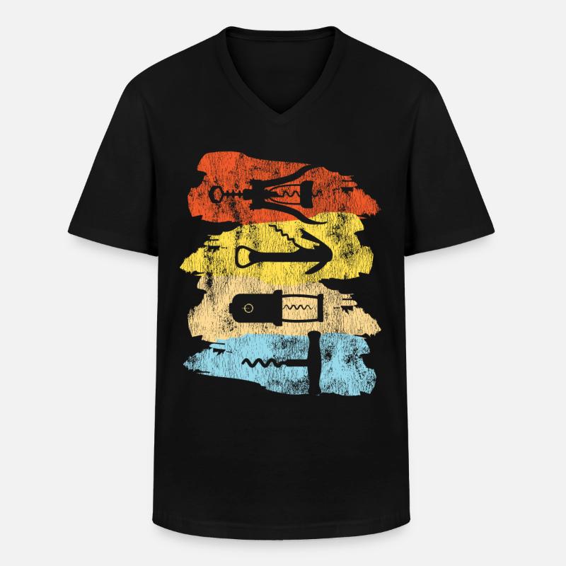 Sommelier Wine Drinking Tasting - Männer-T-Shirt mit V-Ausschnitt - Schwarz