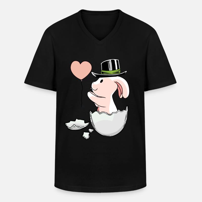 Easter Balloon EggShell Easter Rabbit - Men's V-Neck T-Shirt - black