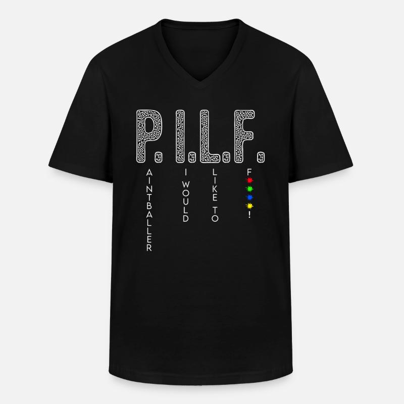 Paintball Gotcha - Männer-T-Shirt mit V-Ausschnitt - Schwarz