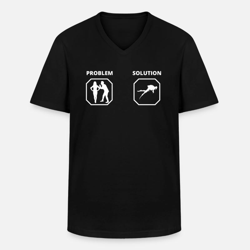 PROBLEM SOLUTION plongée - T-shirt col V Homme - noir