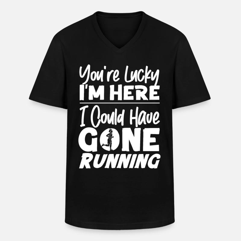Running Runner Half Marathon - Men's V-Neck T-Shirt - black
