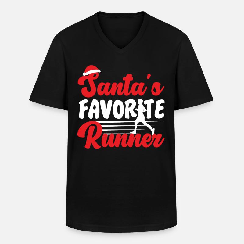 Running Runner Half Marathon - Männer-T-Shirt mit V-Ausschnitt - Schwarz