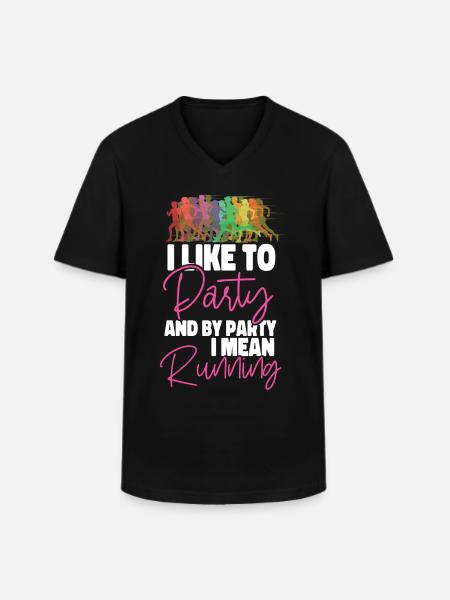 Running Runner Half Marathon I - Men's V-Neck T-Shirt - black
