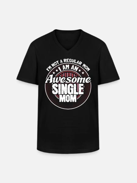 Single Mother Son Gift - Men's V-Neck T-Shirt - black