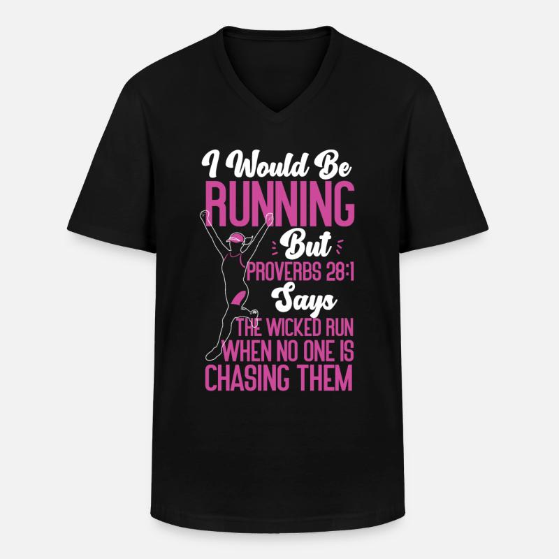 Running Runner Half Marathon - Männer-T-Shirt mit V-Ausschnitt - Schwarz