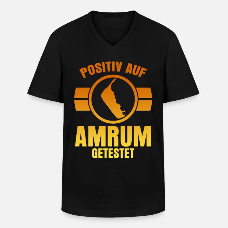 Amrum - Männer-T-Shirt mit V-Ausschnitt - Schwarz