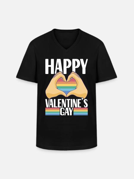 LGBTQ Gay Pride Schwul - Men's V-Neck T-Shirt - black