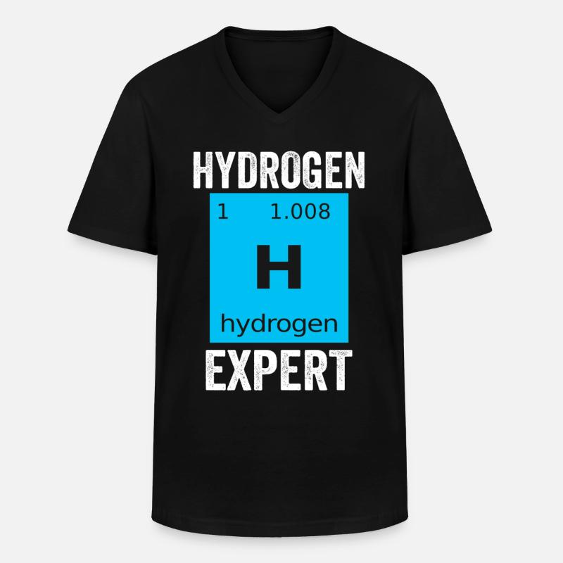 Hydrogène Expert Élément Energie Hydrogène - T-shirt col V Homme - noir