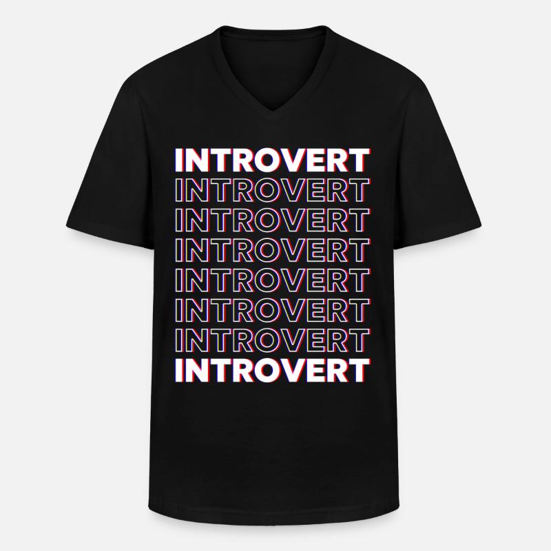 Introvertiert Sarkasmus Introvertierter Schüchtern - Männer-T-Shirt mit V-Ausschnitt - Schwarz