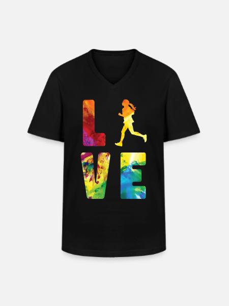 Running Runner Half Marathon - Men's V-Neck T-Shirt - black