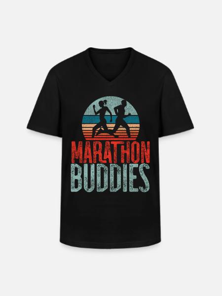 Running Runner Half Marathon - Männer-T-Shirt mit V-Ausschnitt - Schwarz