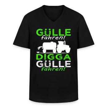 Gülle fahren Digga Gülle fahren - Landwirt Sprüche - Männer-T-Shirt mit V-Ausschnitt - Schwarz - Vorne - AI Model Male 178 dark (178cm)