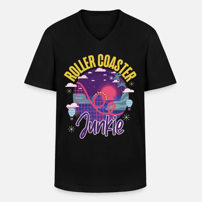 Roller Coaster Roller Coaster - Männer-T-Shirt mit V-Ausschnitt - Schwarz