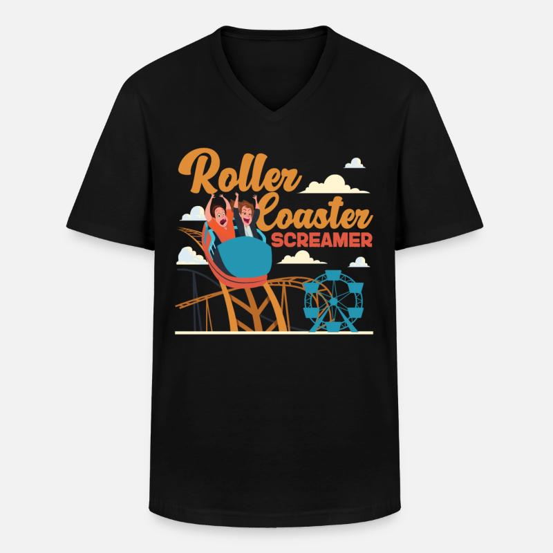Roller Coaster Roller Coaster - Männer-T-Shirt mit V-Ausschnitt - Schwarz