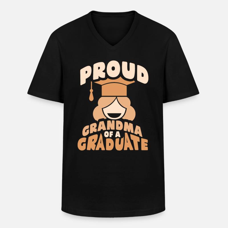 Stolze Großmutter Eines Absolventen Absolvent - Männer-T-Shirt mit V-Ausschnitt - Schwarz