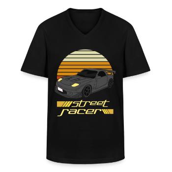 Straßenrennen Sportwagen PS Sportauto - Männer-T-Shirt mit V-Ausschnitt - Schwarz - Vorne - AI Model Male 178 dark (178cm)