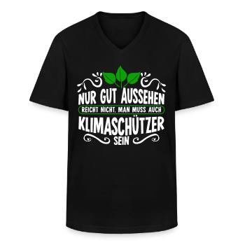 Klimaschutz Klimaschützer Klimawandel - Männer-T-Shirt mit V-Ausschnitt - Schwarz - Vorne - AI Model Male 178 dark (178cm)