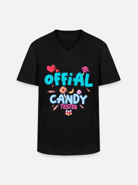 Candy Tester Lollipop Candy Halloween - T-shirt col V Homme - noir