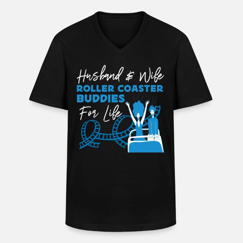 Roller Coaster Marriage Wedding - Männer-T-Shirt mit V-Ausschnitt - Schwarz