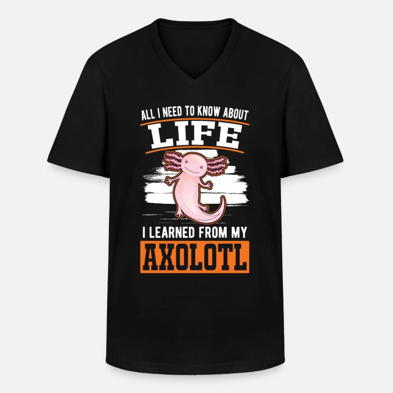 Axolotl Cadeau Queue Lurch - T-shirt col V Homme - noir