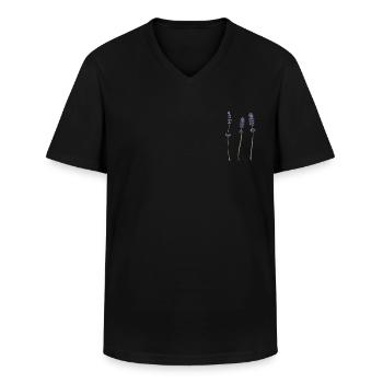 Lavendel I Team Braut Blumenkranz Hochzeit Boho - Männer-T-Shirt mit V-Ausschnitt - Schwarz - Vorne - AI Model Male 178 dark (178cm)