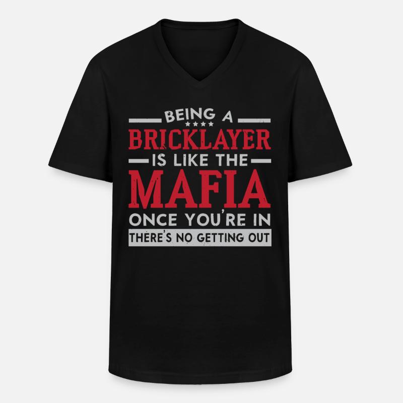 Construction Mason Profession Bricklayer - Men's V-Neck T-Shirt - black