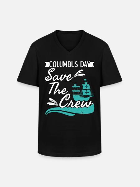 Columbus Day Søfarende Skib Christopher Columbus - Klassisk herre T-shirt med V-udskæring - sort